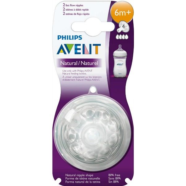Philips Avent Natural Fast Flow Teats Nipple 6M+