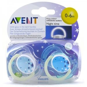 Philips Avent Orthodontic Pacifier twin pack (colour may vary)