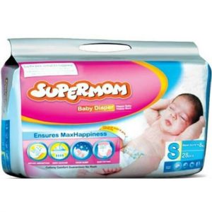 SuperMom Diapers Small (Newborn–8kg) – 28pcs