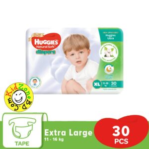 Huggies Natural Soft Diapers XL (11-16 kg) – 30pcs